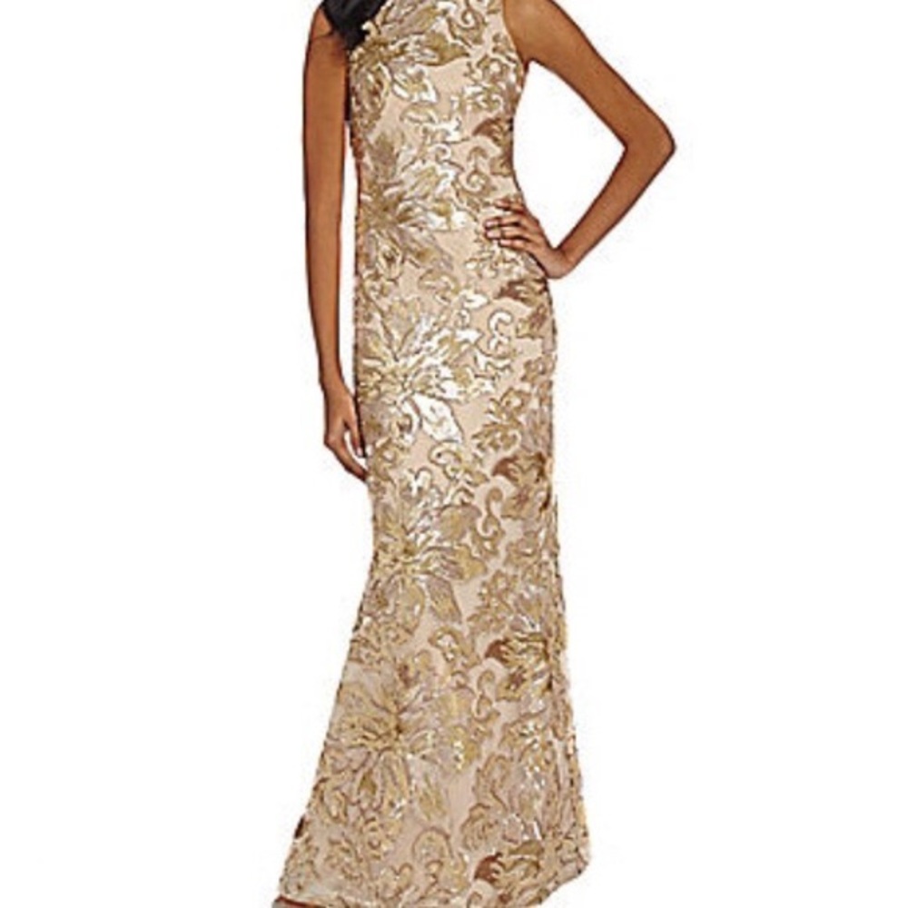 Belle Badgley Mischka Sequin Floral Gown